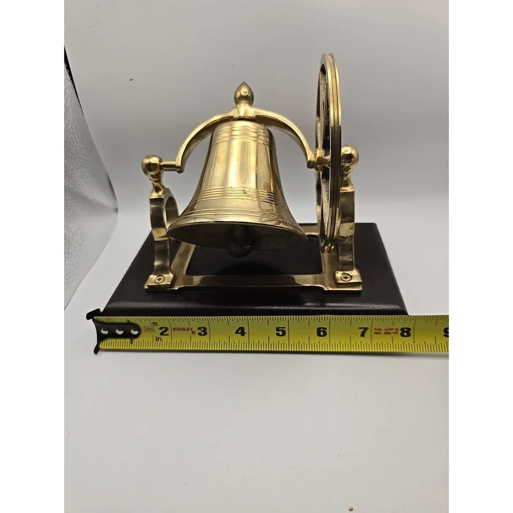 Nautical‎ Brass Ships Wheel Hotel Counter Table Bell Vintage
